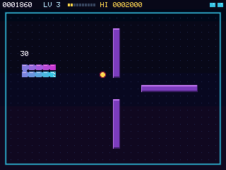Neon Serpent: a glowing snake winding between purple walls